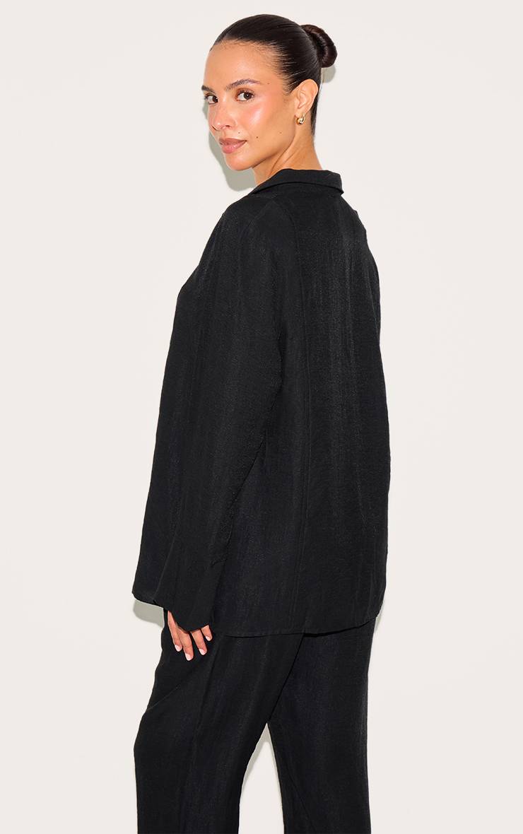Noir Chemise Oversize Tissée Petite