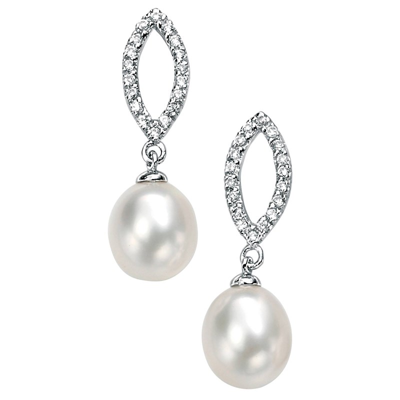 Boucle d'oreille perle en argent 925/1000
