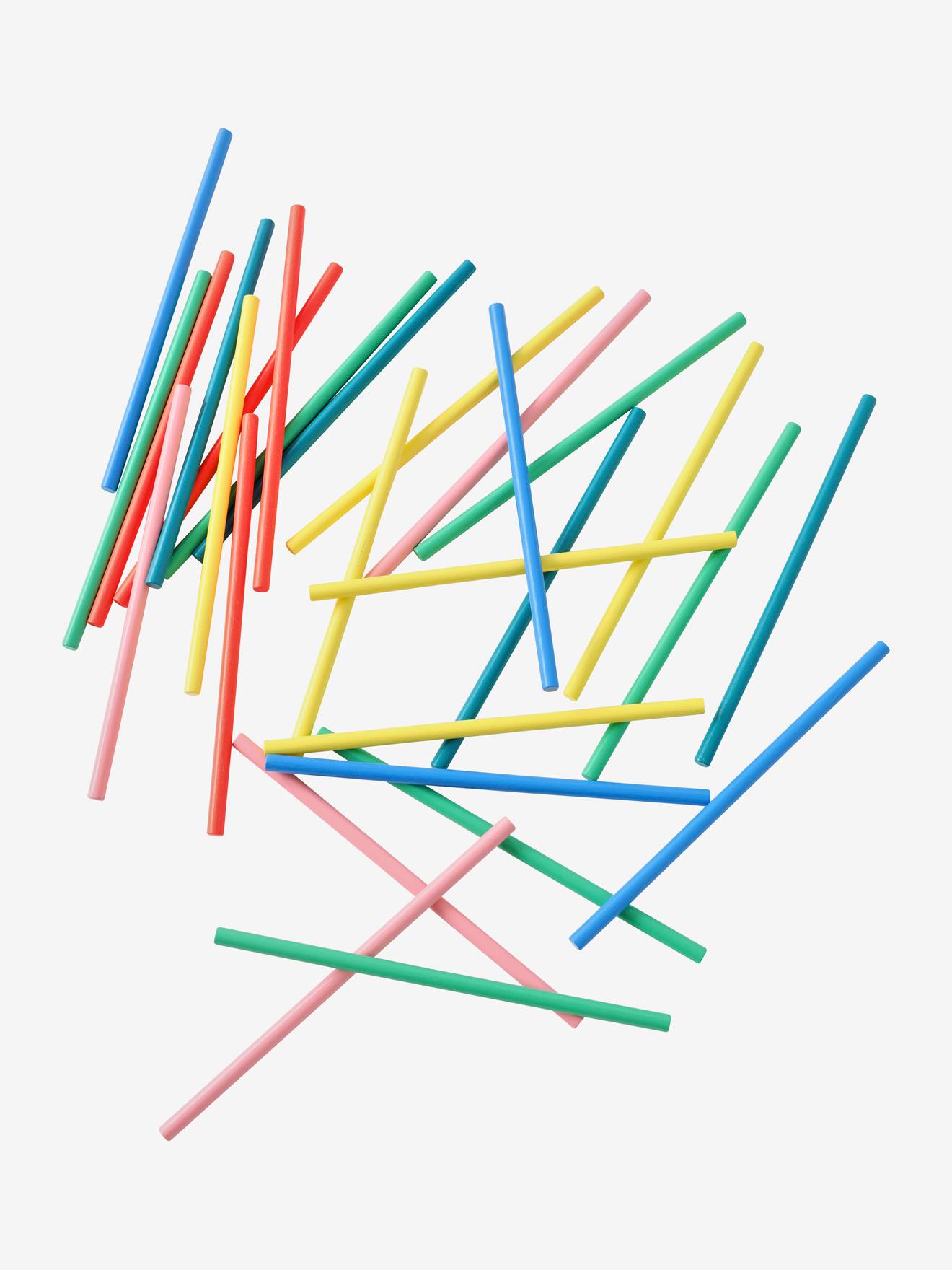 Jogo de equilíbrio com varetas multicoloridas
