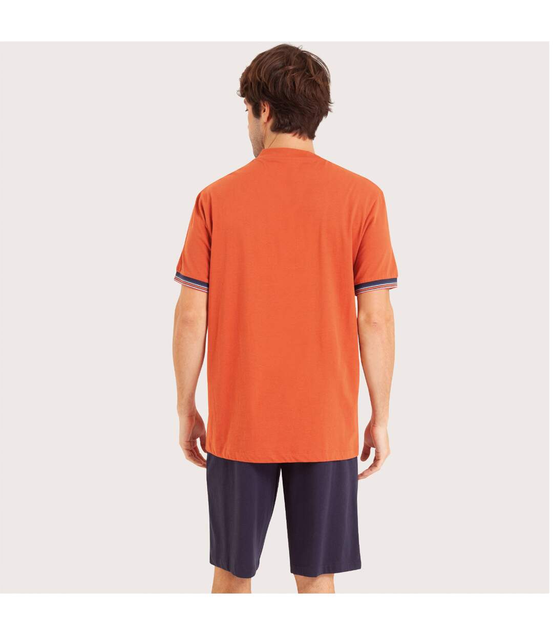 Pyjama court col T homme Jersey