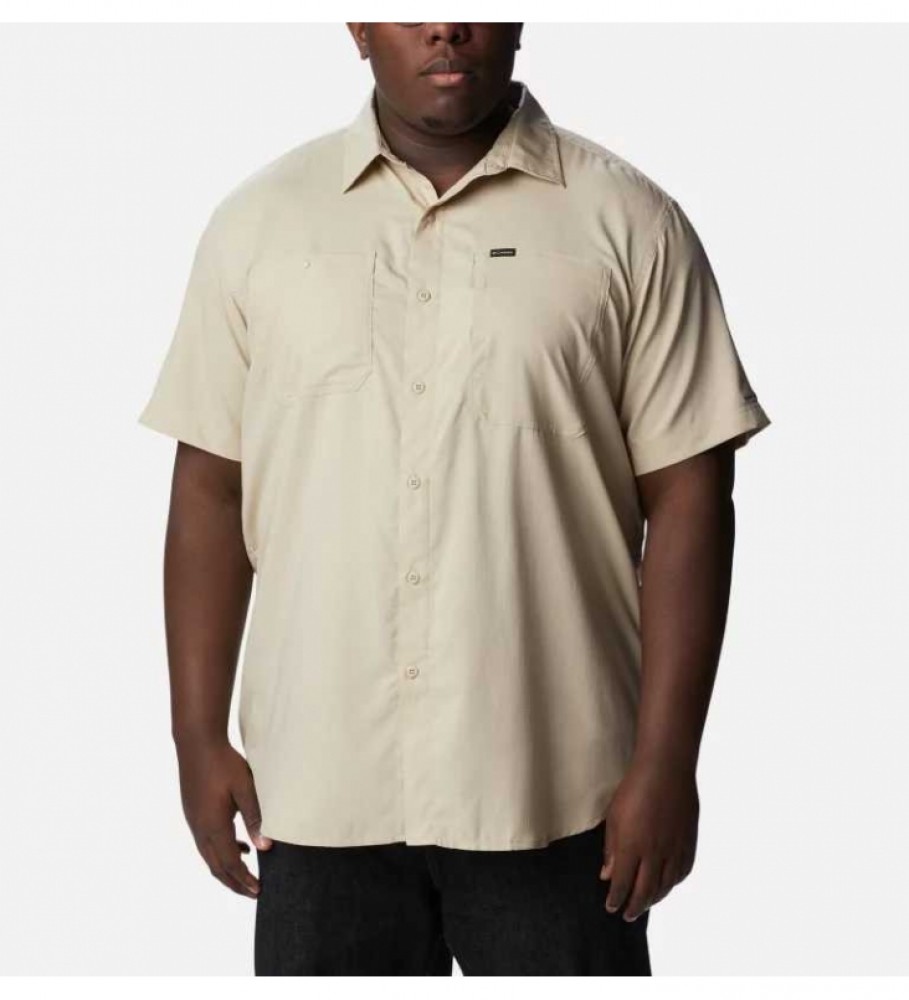 Camisa de manga curta Columbia Silver Ridge, bege