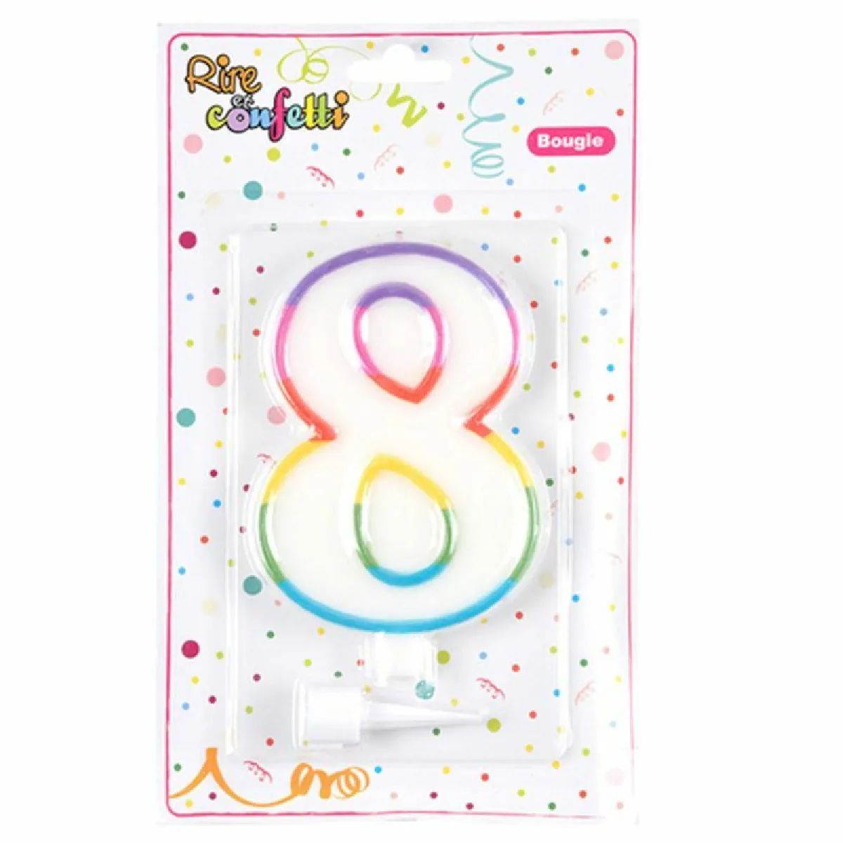 Paris Prix Bougie d'Anniversaire Chiffre 8 - Multicolore