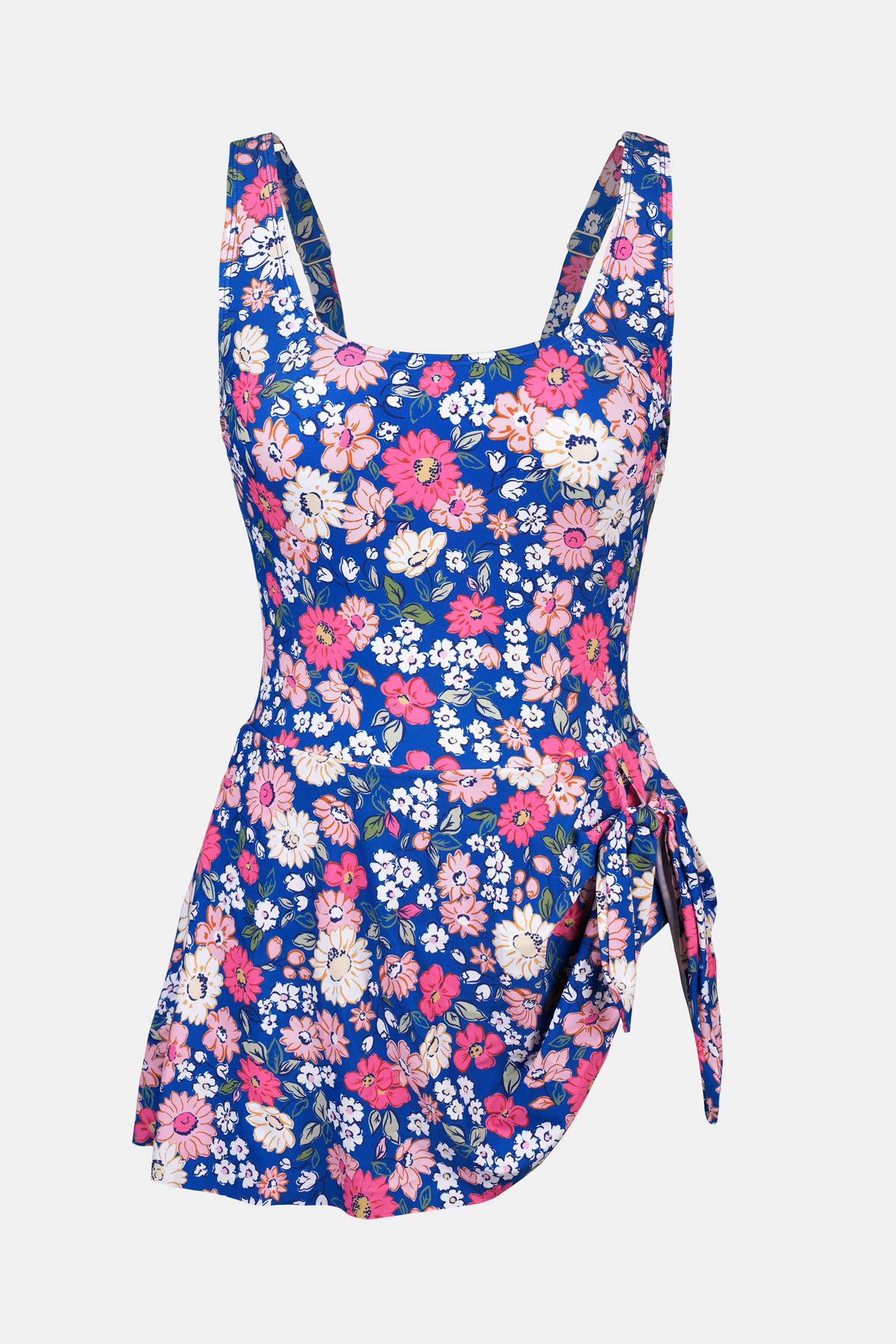 Robe de bain avec col carré et nœud à fleurs