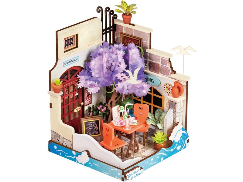 RoboTime Bausatz Meer Restaurant Ferien 3D-Puzzle aus lasergeschnittenen Holzteilen