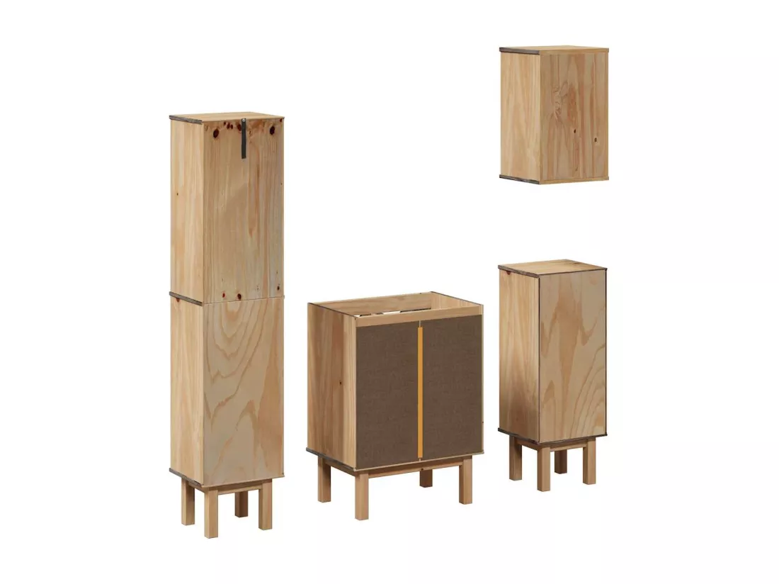 Ensemble de meubles salle de bain 4 pcs OTTA bois de pin massif