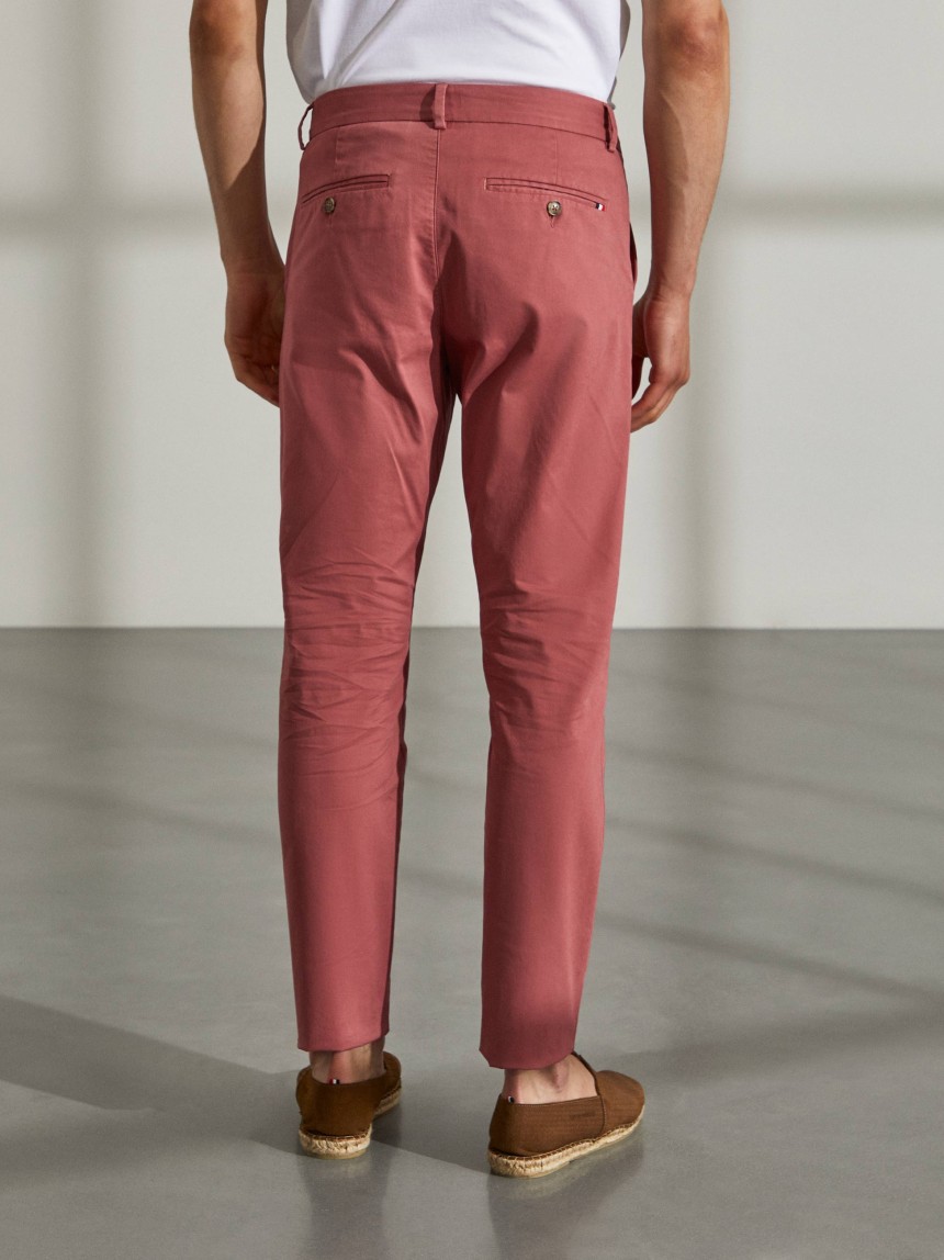 Calças slim fit chino de algodão stretch