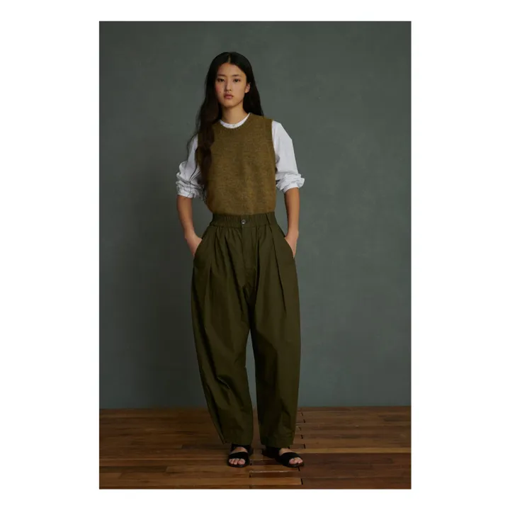 Soeur Pantalon Vernon Popeline de Coton | Vert kaki
