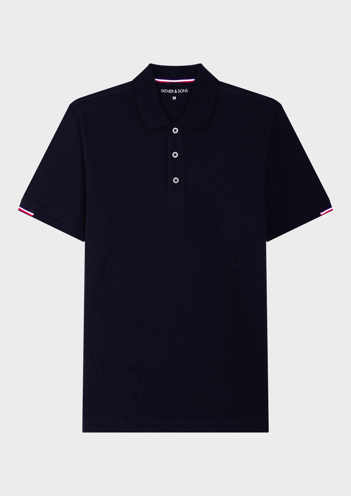 Polo manches courtes Slim en coton uni bleu marine