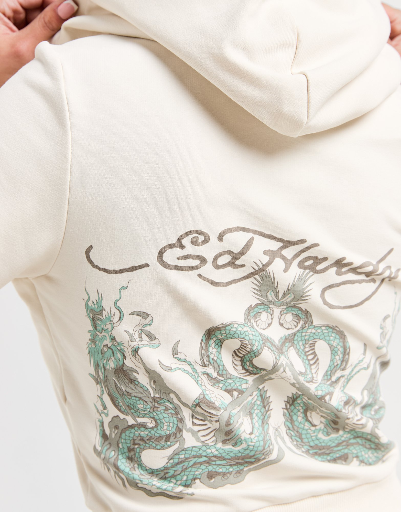 Ed Hardy Sweat à Capuche Zippé Dragon Femme