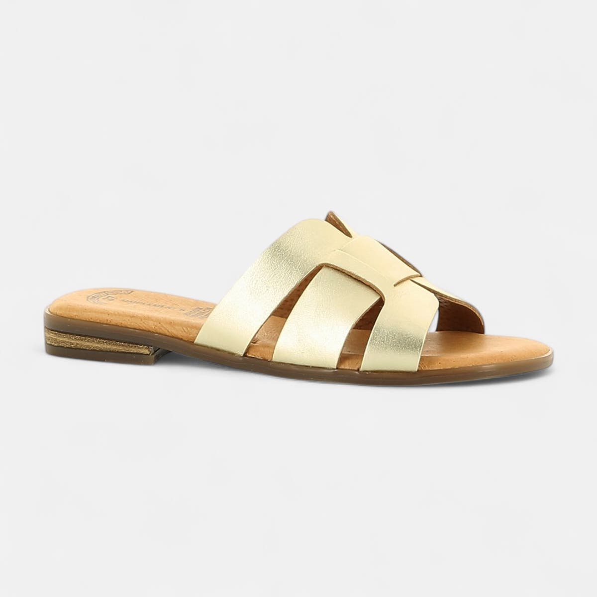 Mules Femme en cuir or