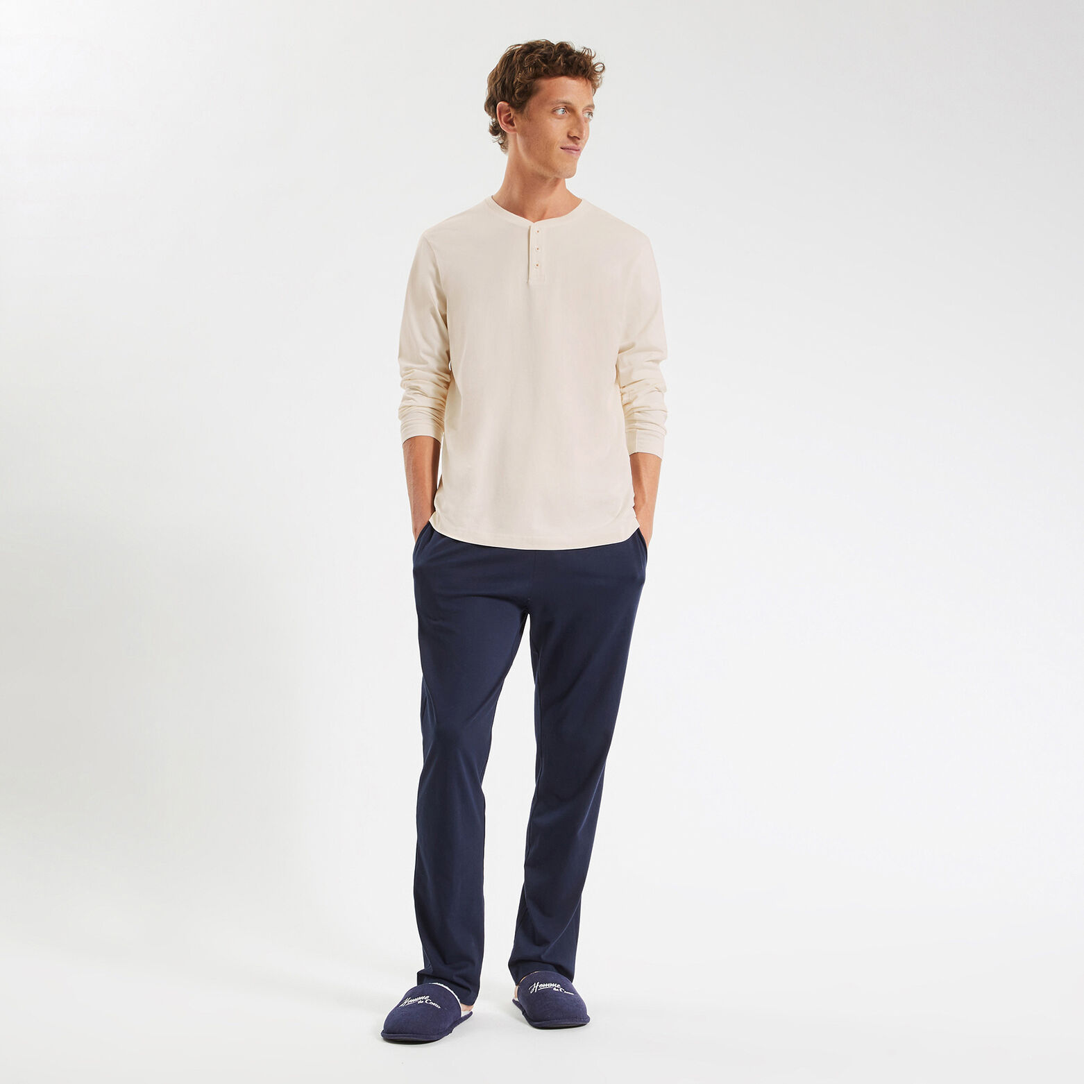 Tee-shirt de pyjama manches longues Blanc