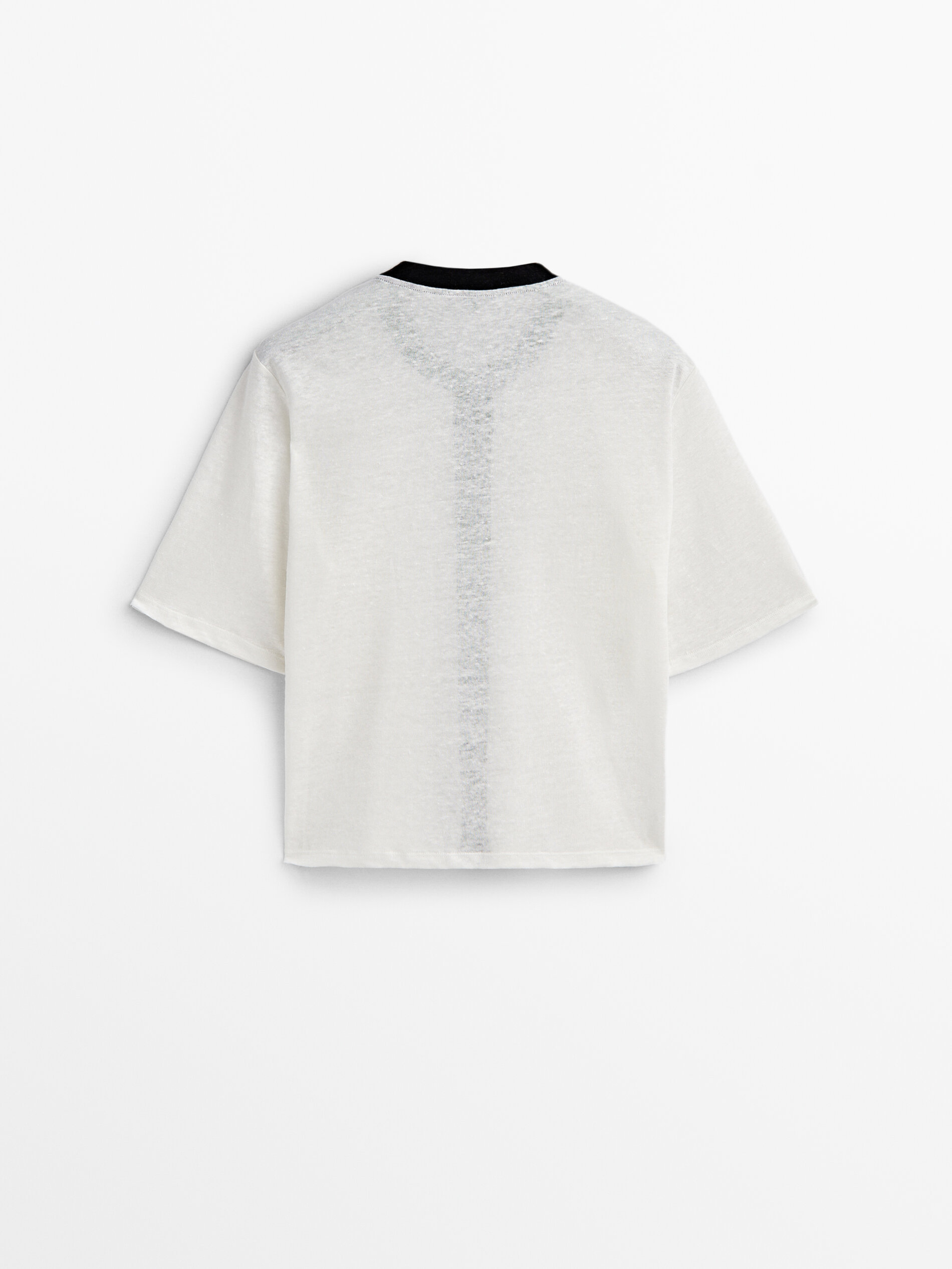 Camiseta de linho com botões contrastantes - RAW