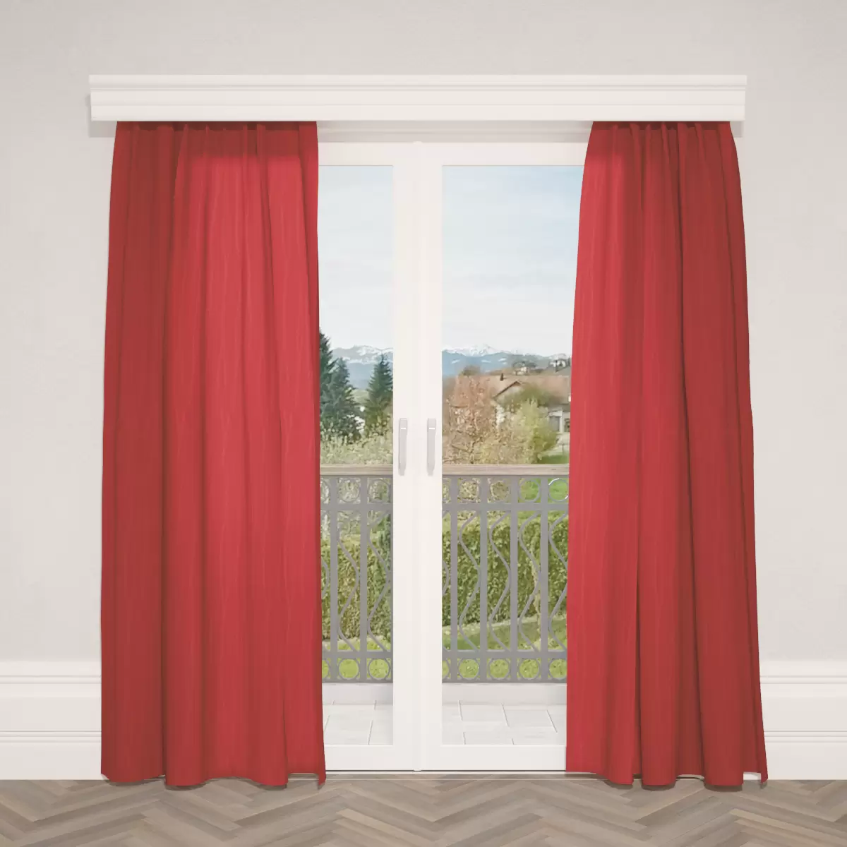 Nachtvorhang Jacquard Stripes Rot