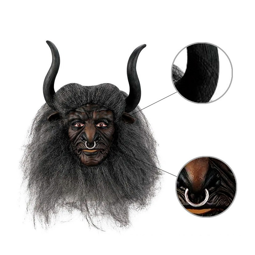Latex Maske Fasnachts Gesichtsmaske Kostüm Zubehör Motto Party Accessoire Halloween Foto Requisite - Krampus