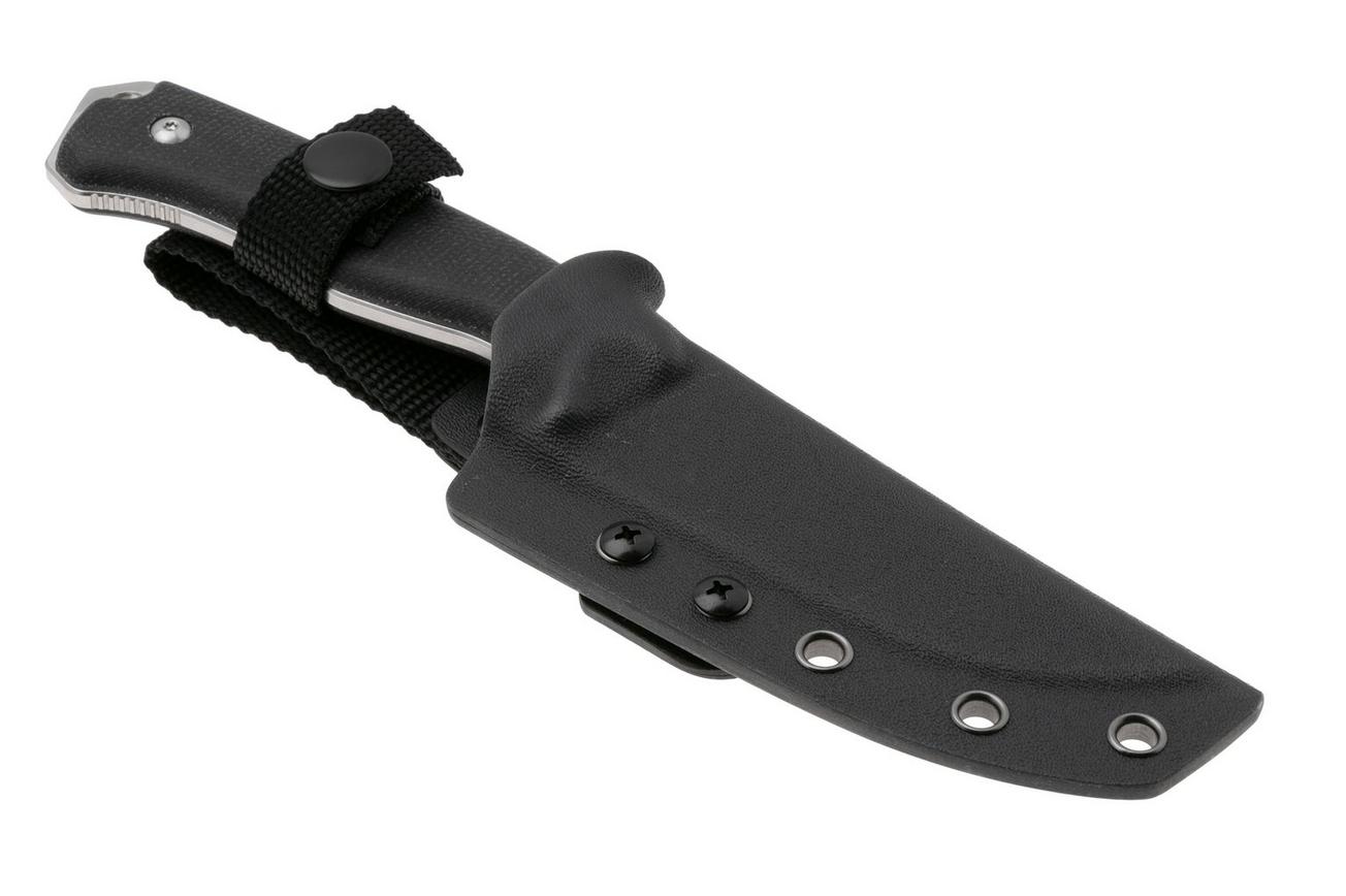 Ruike F186-MB Stonewashed D2, Black Micarta, vaststaand mes