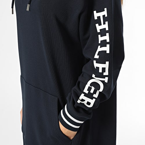 Robe Sweat Capuche Femme Reg Monotype 8844 Bleu Marine