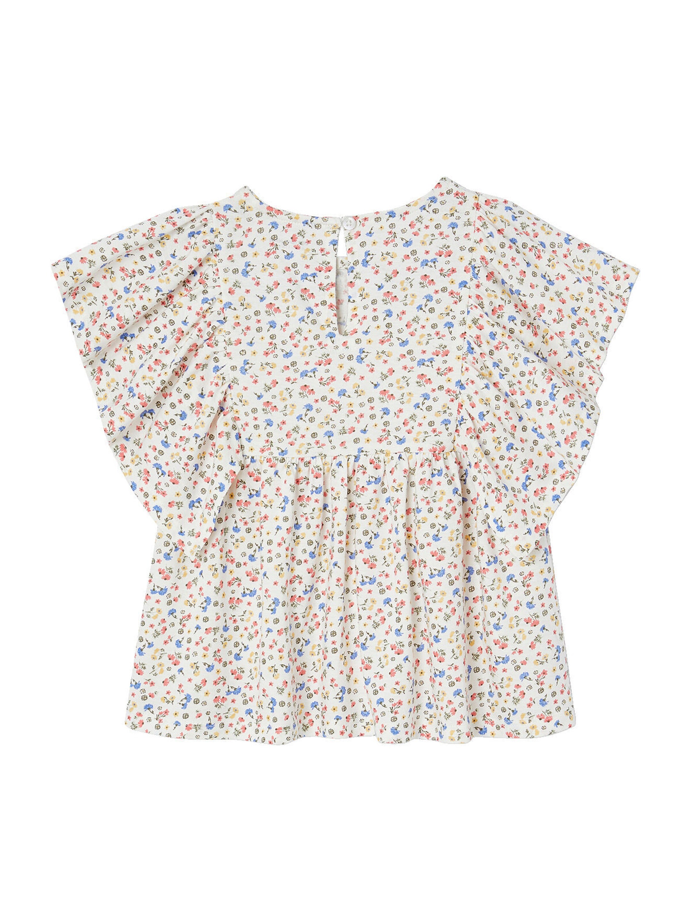 Vertbaudet Mädchen Blusenshirt mit Recycling-Polyester wollweiß