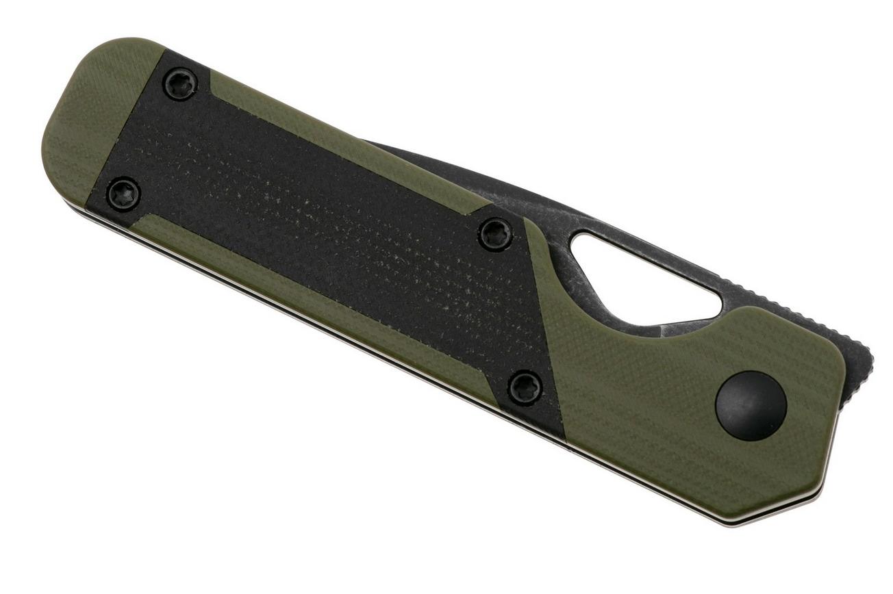 Kizer Vanguard Mini Militaw V3634SA5 Liner Lock, Blackwashed Nitro-V, Green G10, Black G10 Inlay, zakmes, Jonathan Styles design