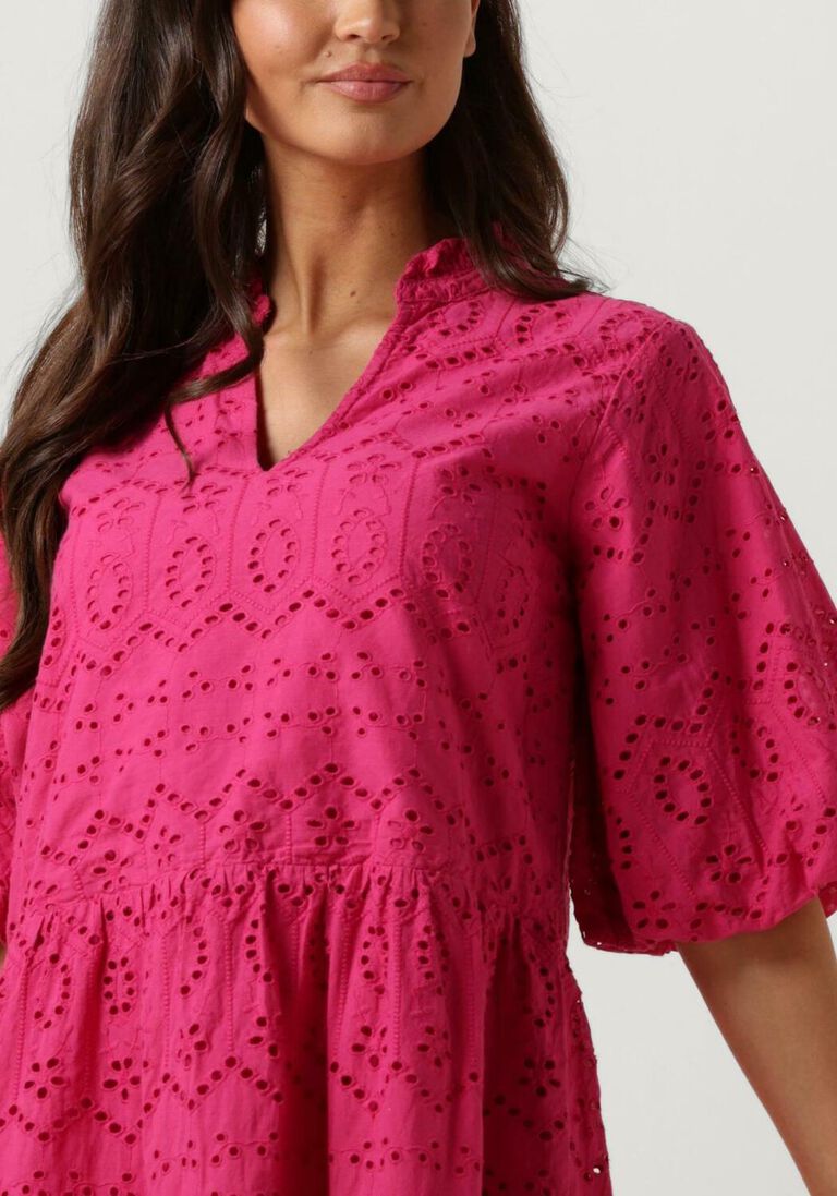 NOTRE-V roze notre-v mini jurk nv-donna dress broderie anglaise dress