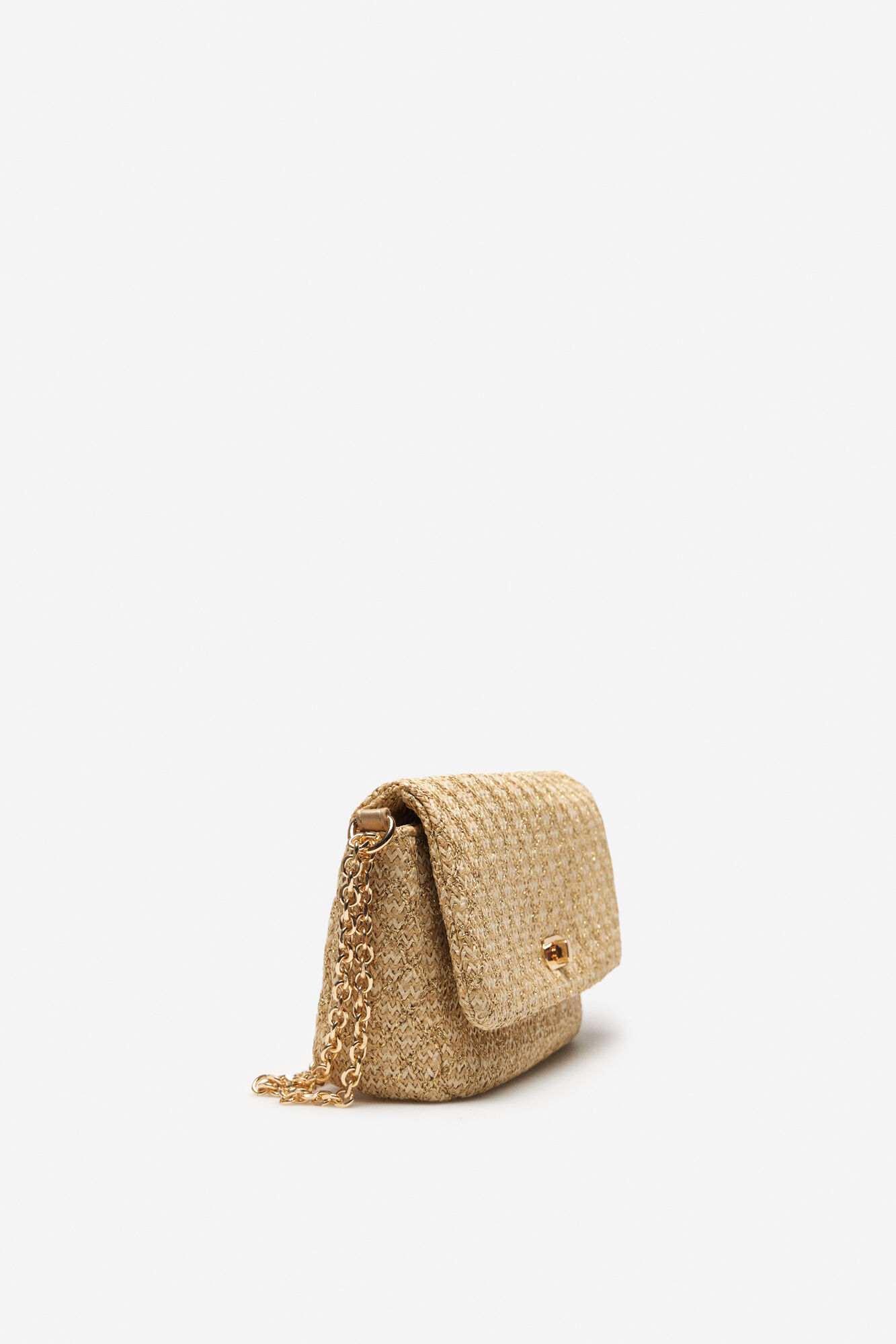 Bolsa balde rafia de papel - Dorado