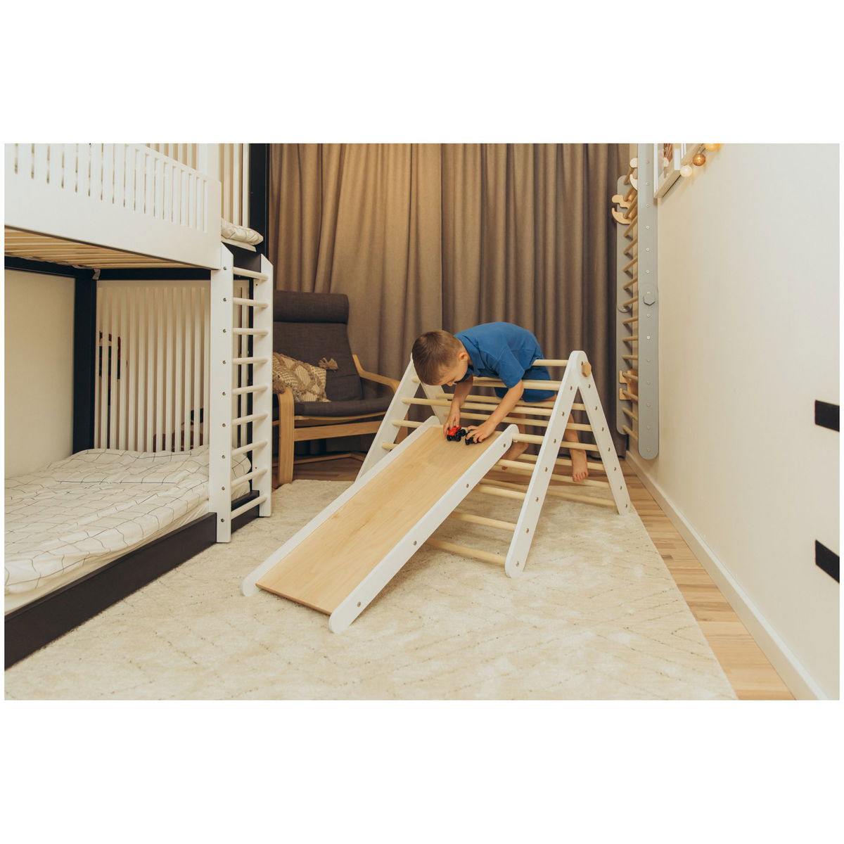 Duck WoodworksDuck Woodworks   Kletterdreieck mit Rutsche white