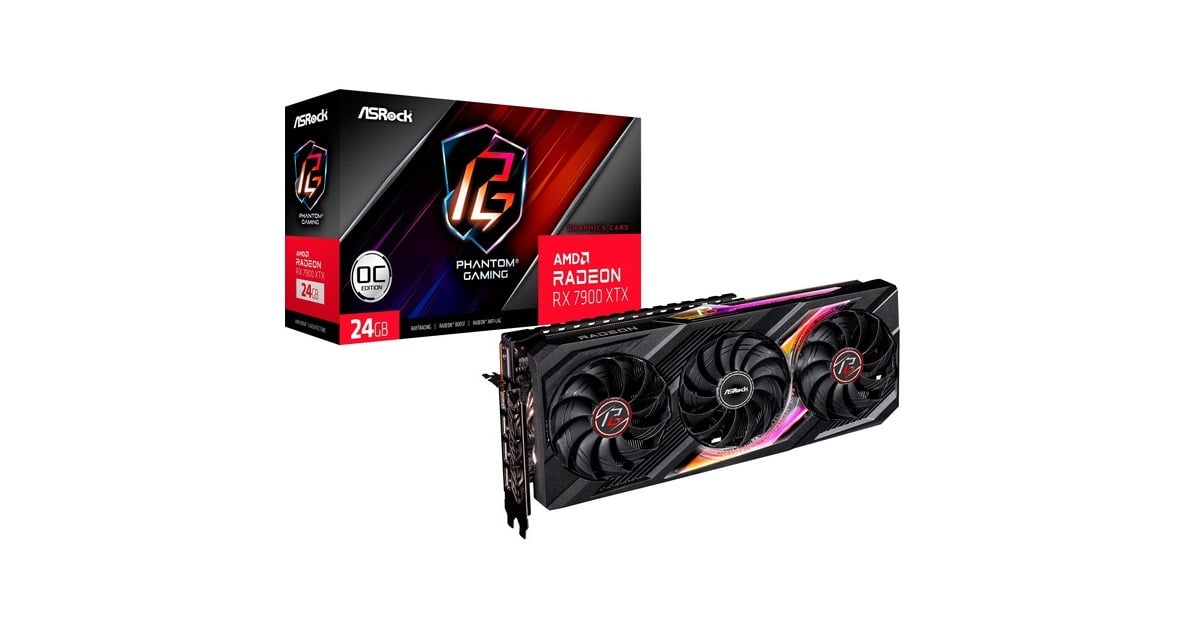 ASRockRadeon RX 7900 XTX Phantom Gaming 24GB OC grafische kaart  (Zwart, 1x HDMI, 3x DisplayPort)