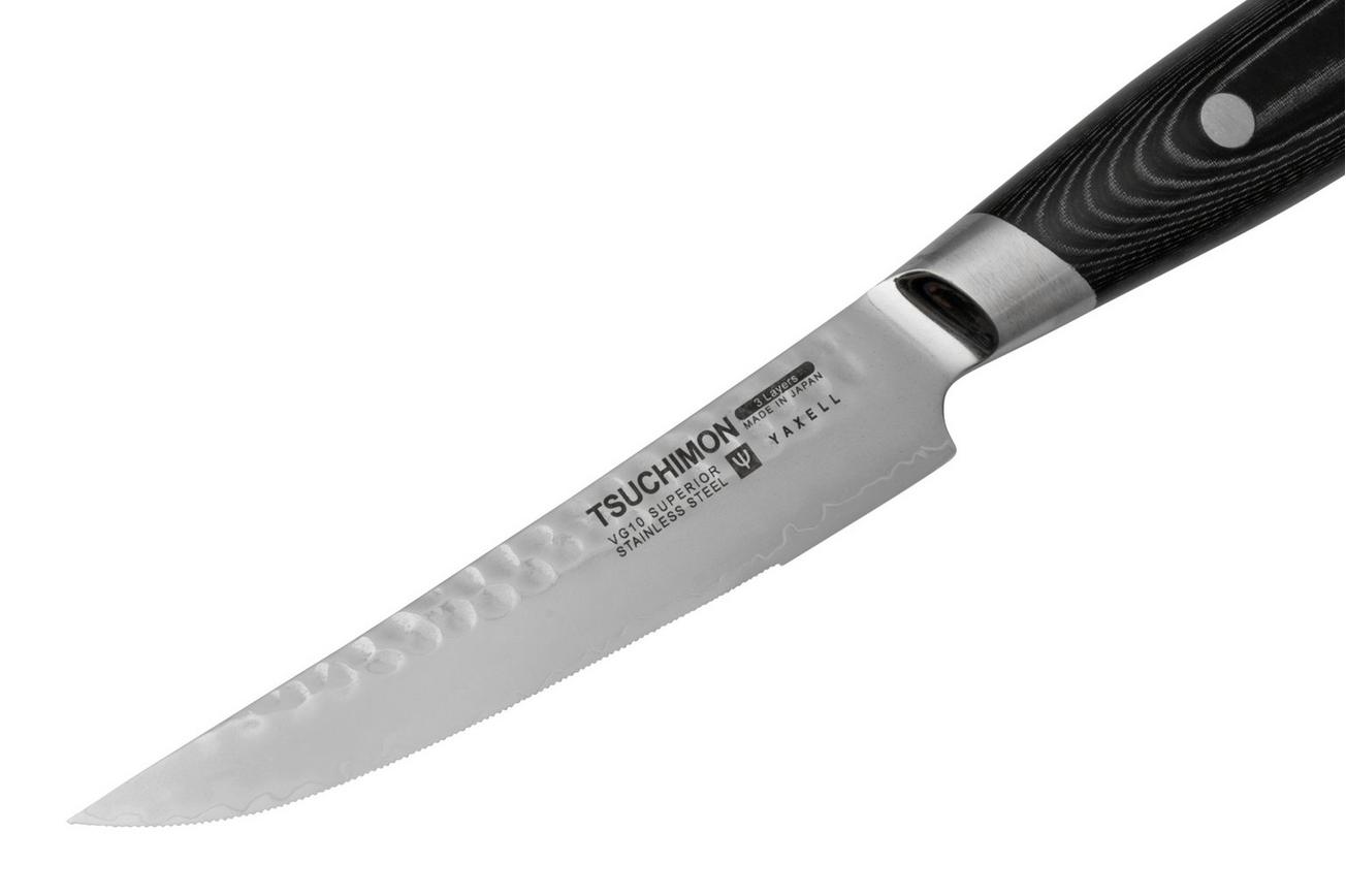 Yaxell Tsuchimon 36771 6-delige steakmessenset met messenblok, zwart