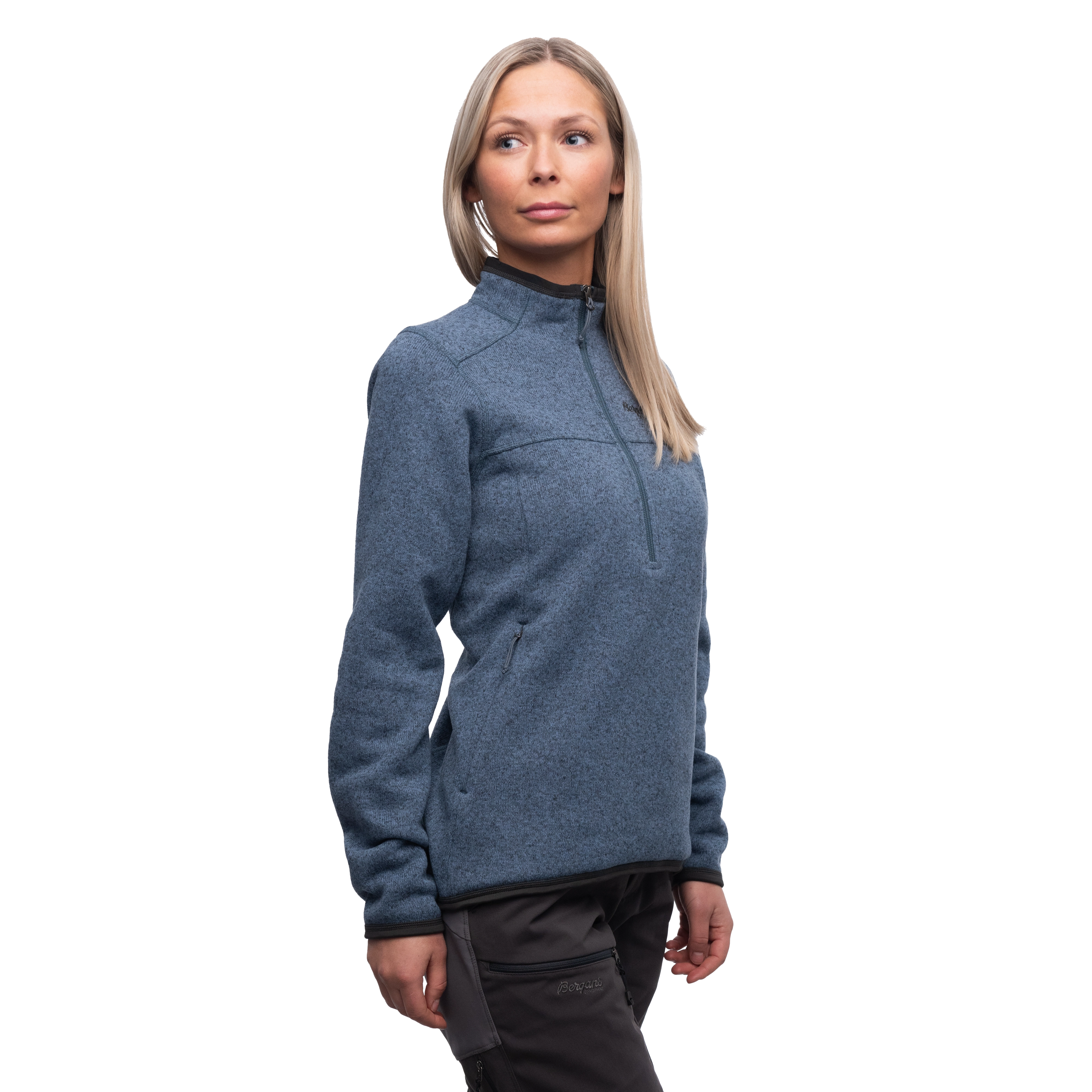 Kamphaug Knitted W Half Zip Orion Blue
