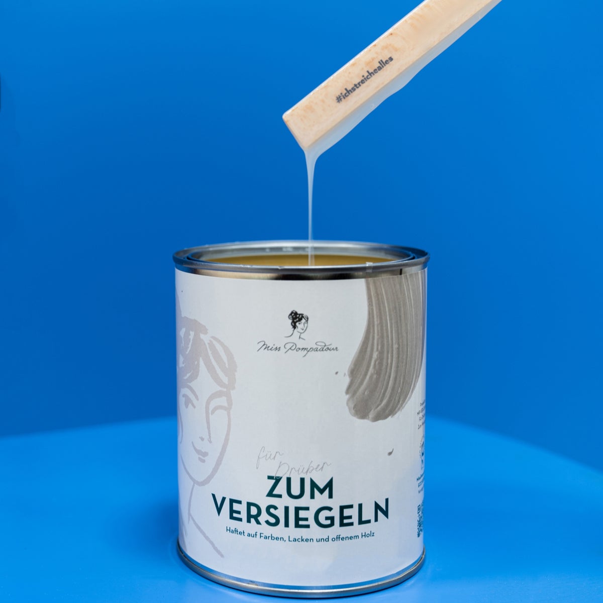 MissPompadour Matte Vernis 1L voor Binnengebruik - Parketlak, Kleurloze Houtlak - Transparante Lak voor Hout, Trappen, Parket - Sealer voor Krijtverf, Meubelverf, Meubellak - Transparante PU Acryl Vernis