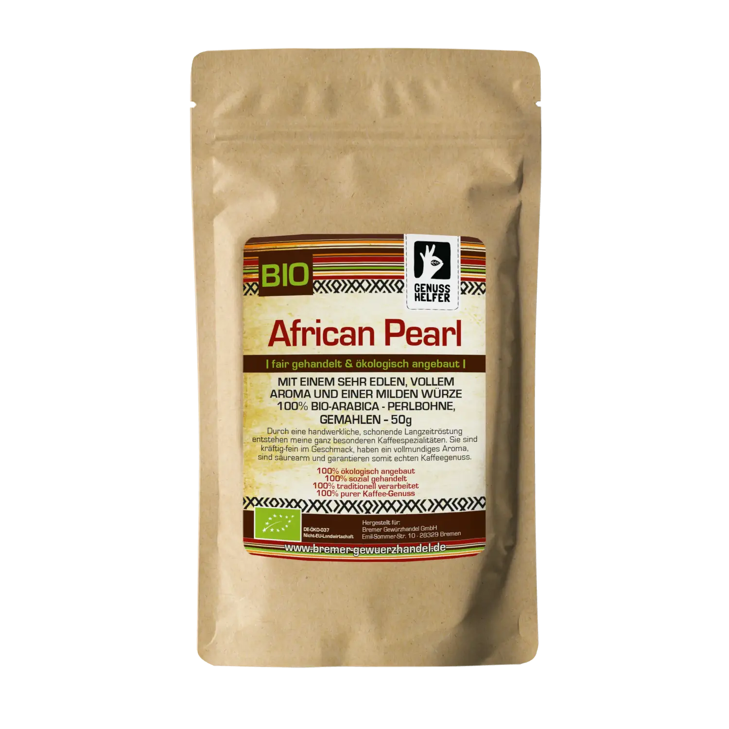 African Pearl Kaffee, BIO, gemahlen, 50g