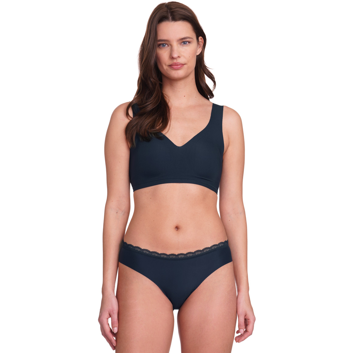 Gina Benotti Damen Slip mit Spitze dunkelblau