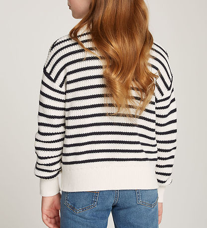 Tommy Hilfiger Bluse - Strick - Essential Stripe - Alt White