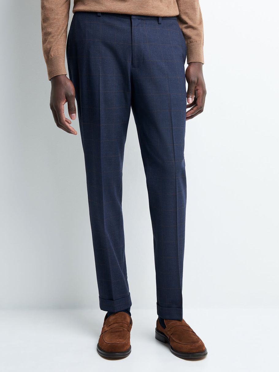 Pantalon coordonnable stretch à carreaux