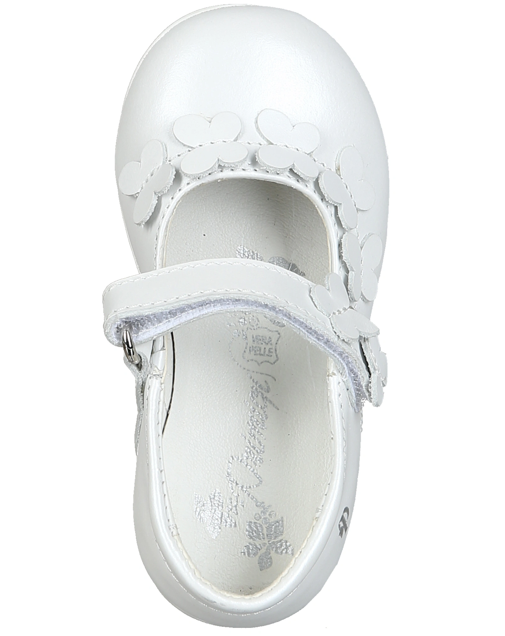 Riemchen-Ballerinas BLÜTEN in weiß