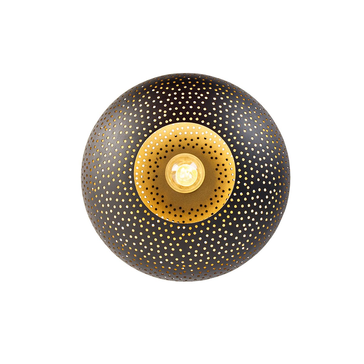 Smart plafondlamp zwart met goud 25 cm incl. Wifi P45 - Radiance