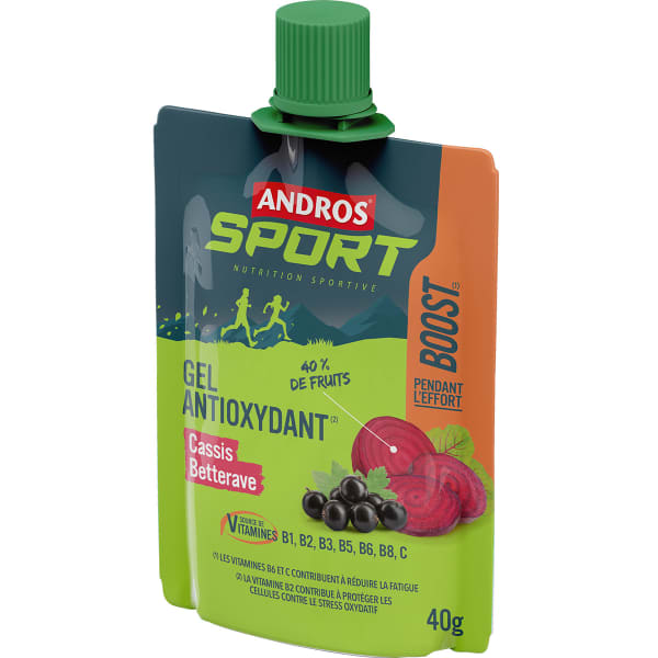 Gels énergétiques ANDROS GEL BOOST ANTIOXYDANT CASSIS BETTERAVE 40G