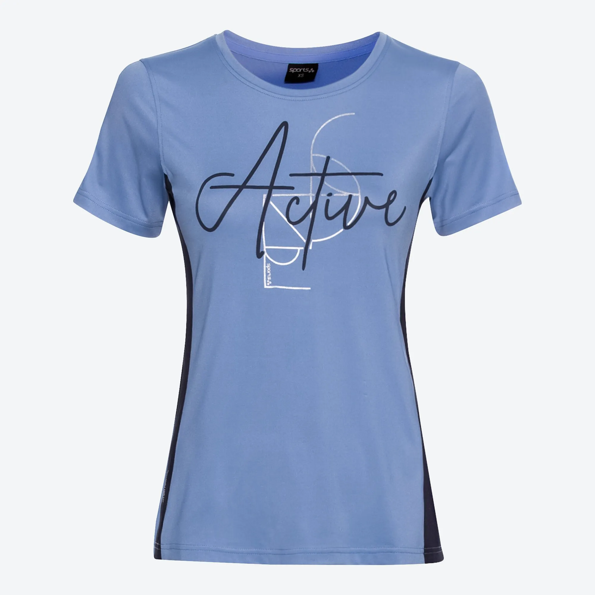 Damen-Fitness-T-Shirt mit Kontrast-Einsätzen