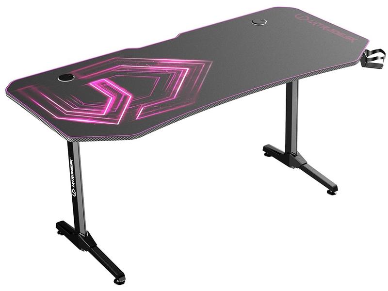 Ultradesk Gaming Tisch Frag XXL Pink Stabiler Gaming-Tisch für bis zu drei Monitore