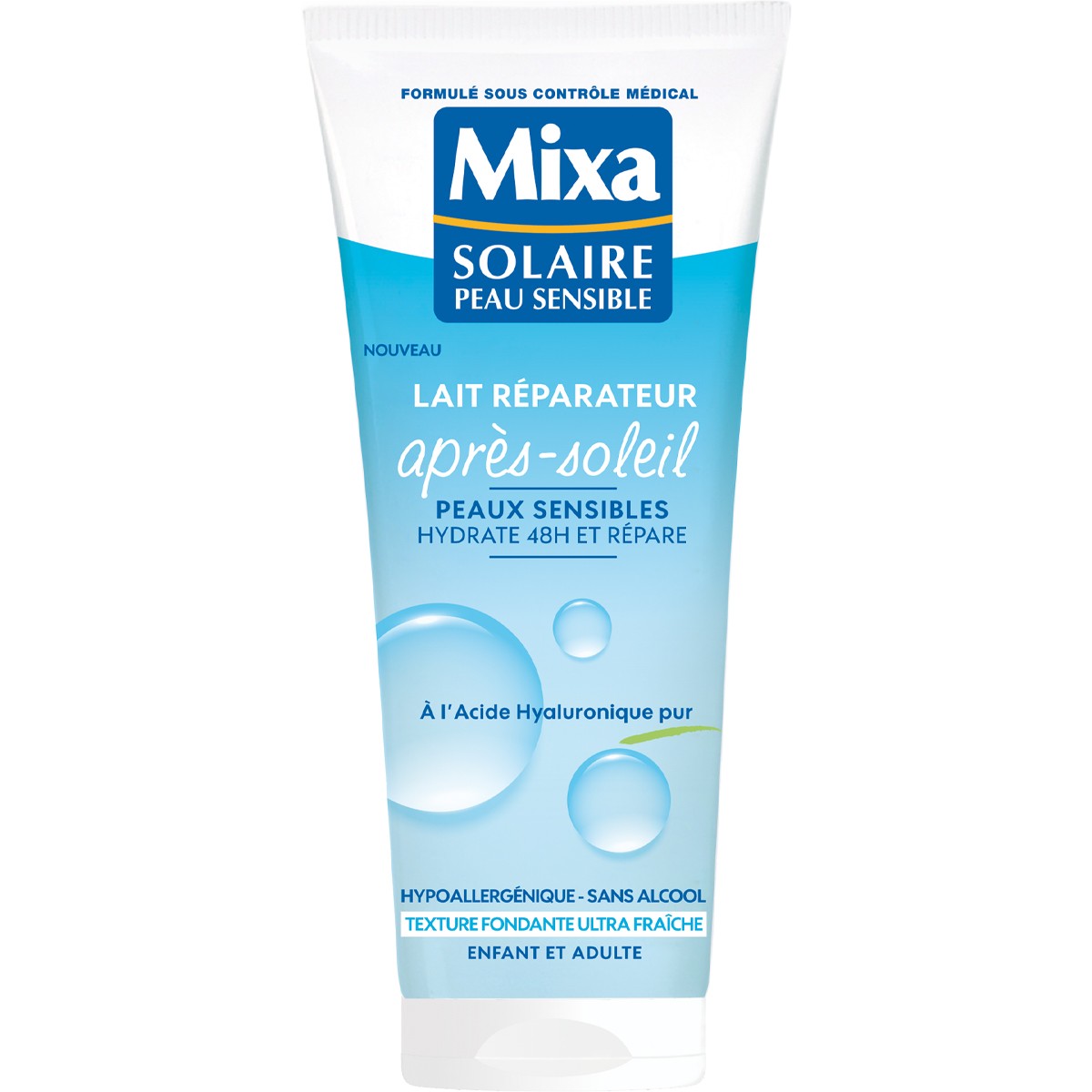 Lait réparateur après-soleil - Acide hyaluronique - Peaux sensibles - 200 ml