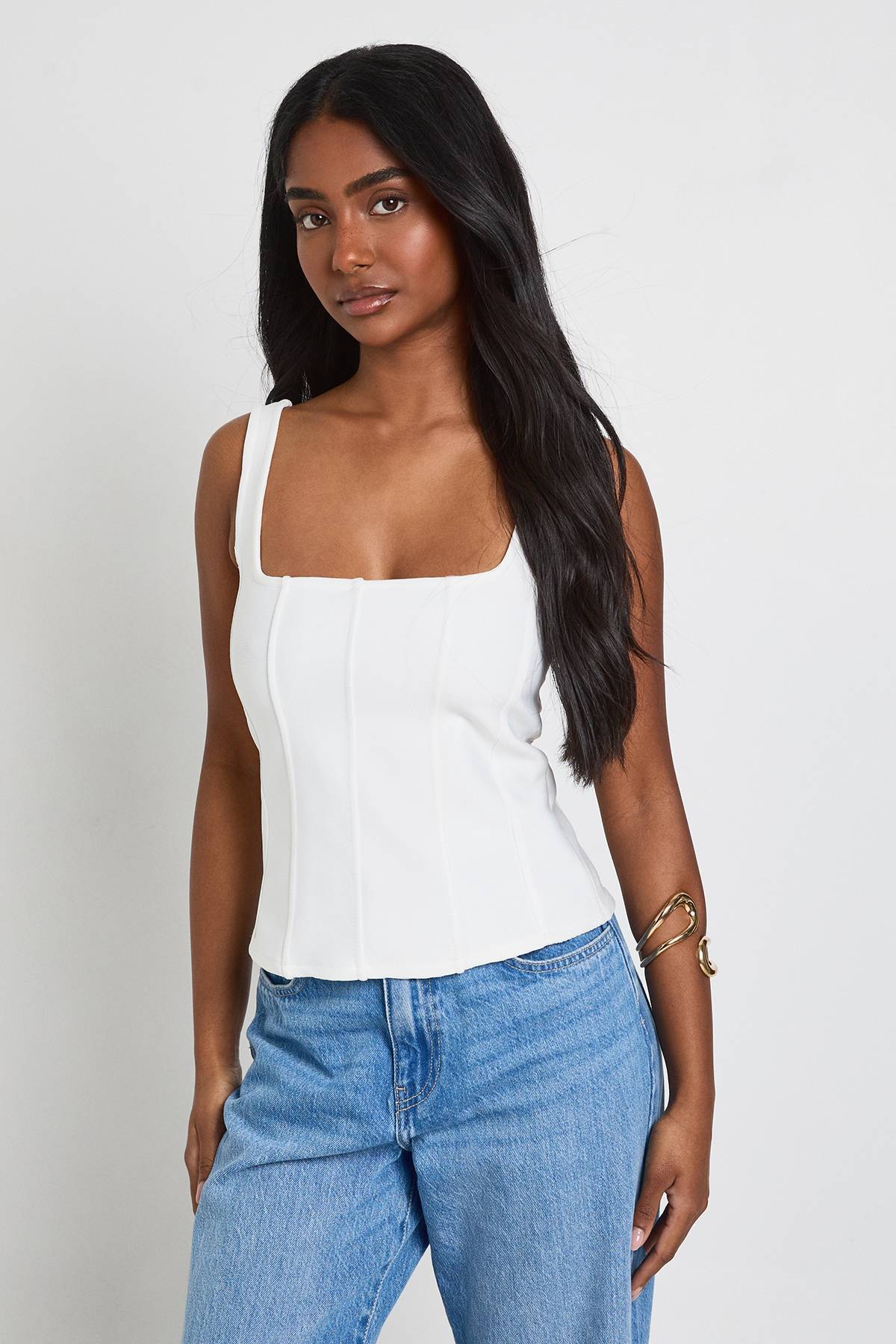 boohoo Top Corset Bandage À Encolure Carrée