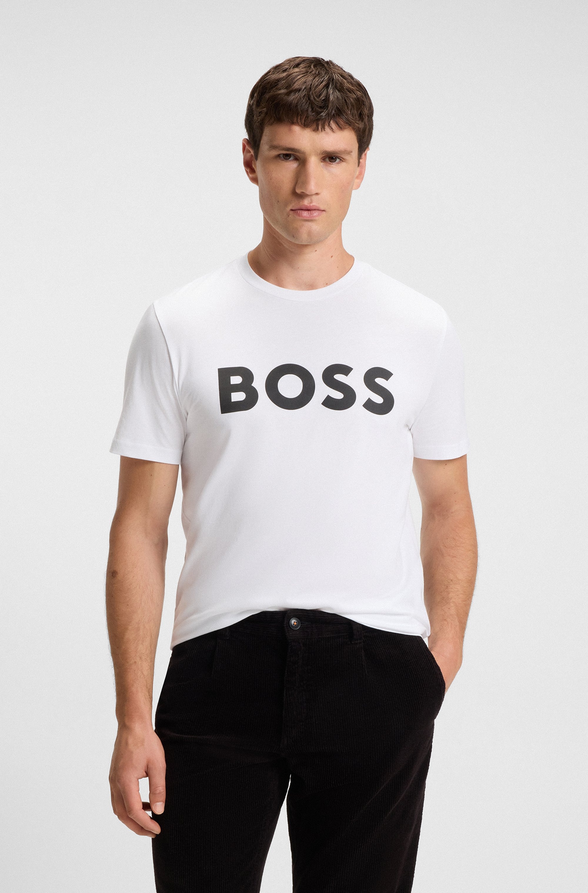 BOSS ORANGE T-Shirt »Thinking 1« mit grossem BOSS Druck auf der Brust