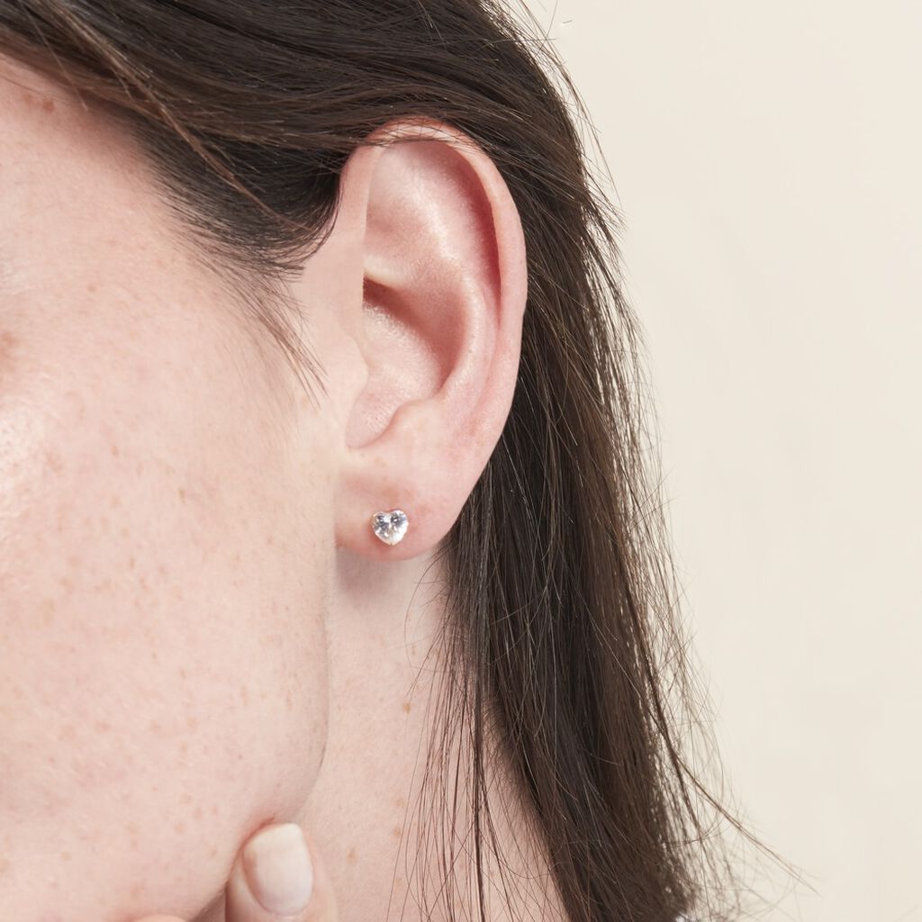 Boucles D'oreilles Puces Or Jaune Katherine Oxyde De Zirconium
