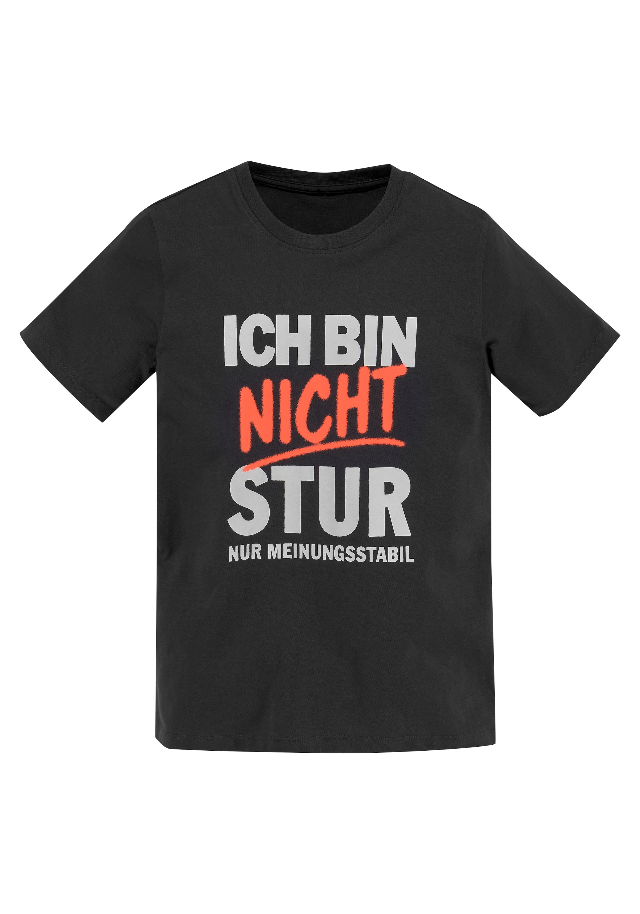 KIDSWORLD T-Shirt »ICH BIN NICHT STUR«, Kurzarm,  mit Rundhalsausschnitt,  mit trendigem Aufdruck