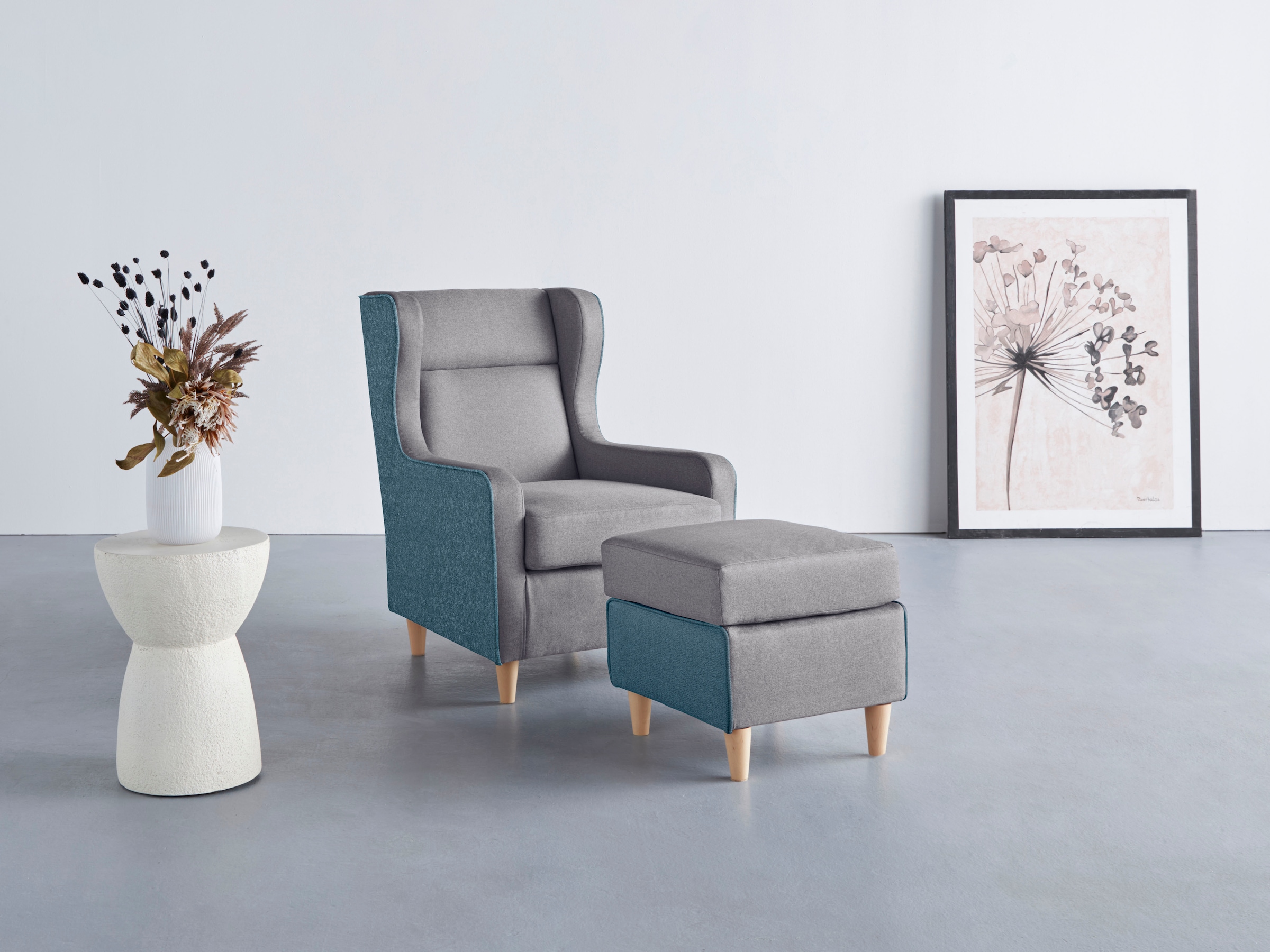 INOSIGN Ohrensessel »Thisted« farblich abgesetzt - modern und frisch, B/T/H: 73/85/99