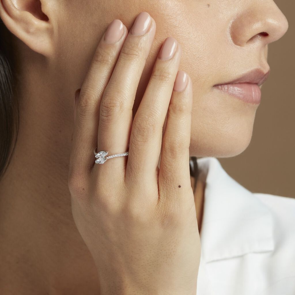 Bague Nevarte Argent Blanc Oxyde De Zirconium