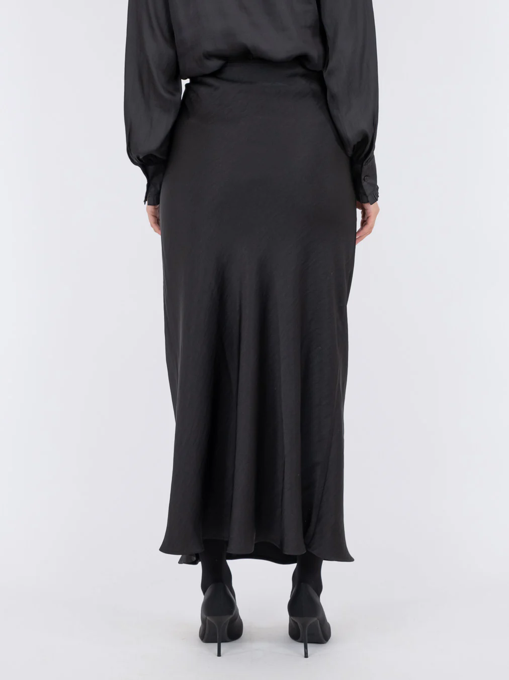 Neo Noir  Vicky Heavy Sateen nederdel - sort