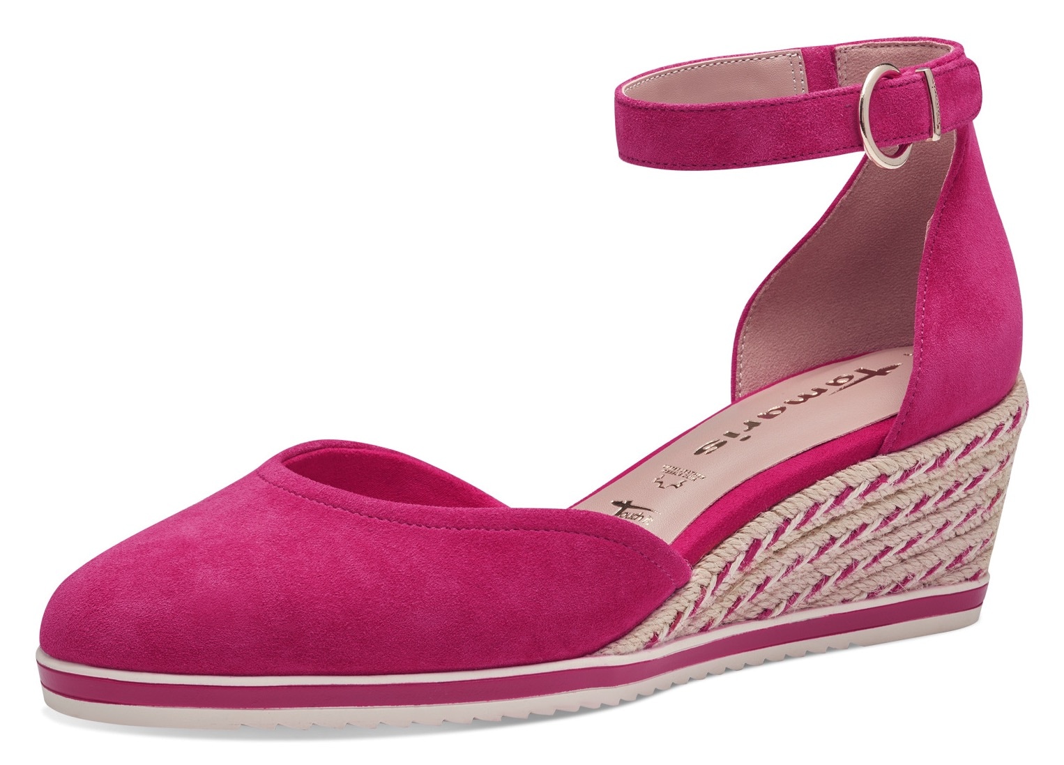 Tamaris Keilpumps  , Keilabsatz, Schlupfschuh, Riemchensandale mit modischem Jute-Besatz