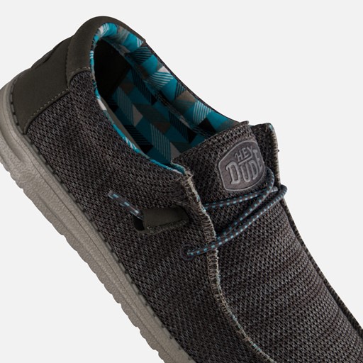 HEYDUDE Wally Sox Instappers grijs Canvas
