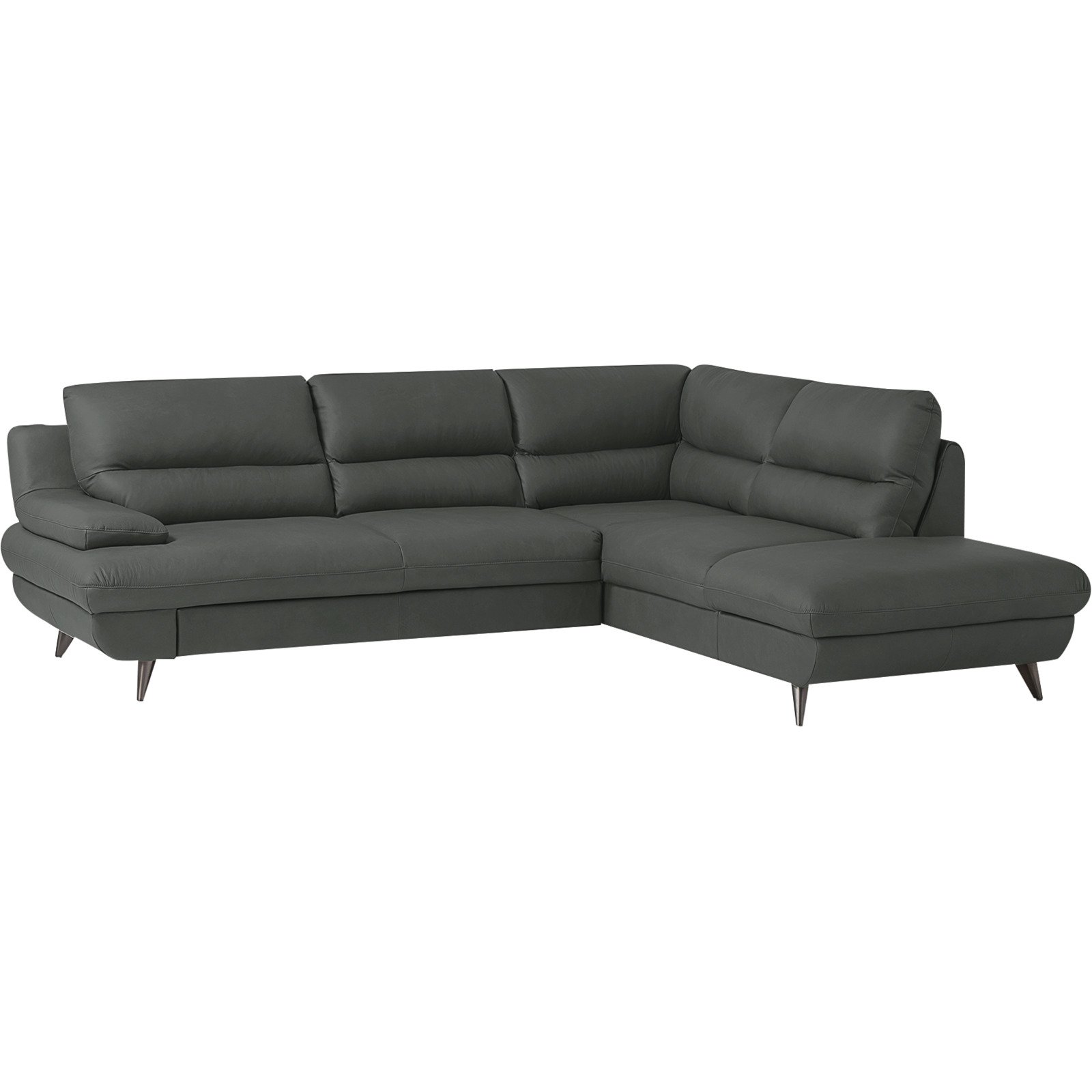 2.5er-Sofa Pike Leder hellgrau