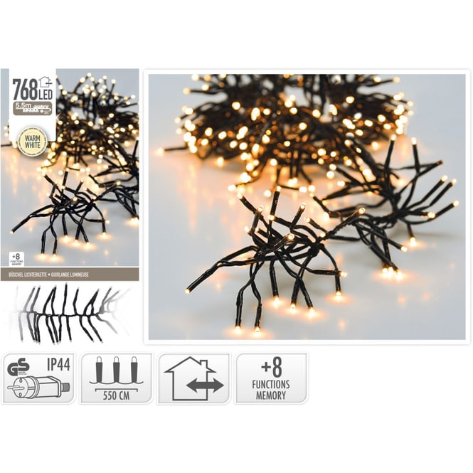 768er LED Cluster-Lichterkette - ca. 5,5 m - warmweiß